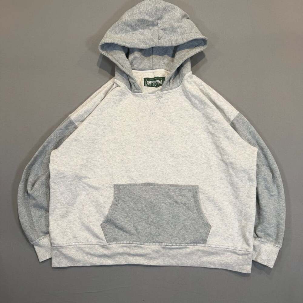 American Eagle Hoodie XS Two Tone Grey Pullover